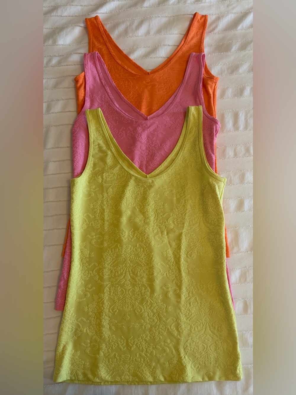 Set of 3 Joe Fresh Tank Tops - Lemon Lime, Pink, Orange
